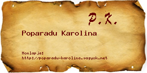 Poparadu Karolina névjegykártya